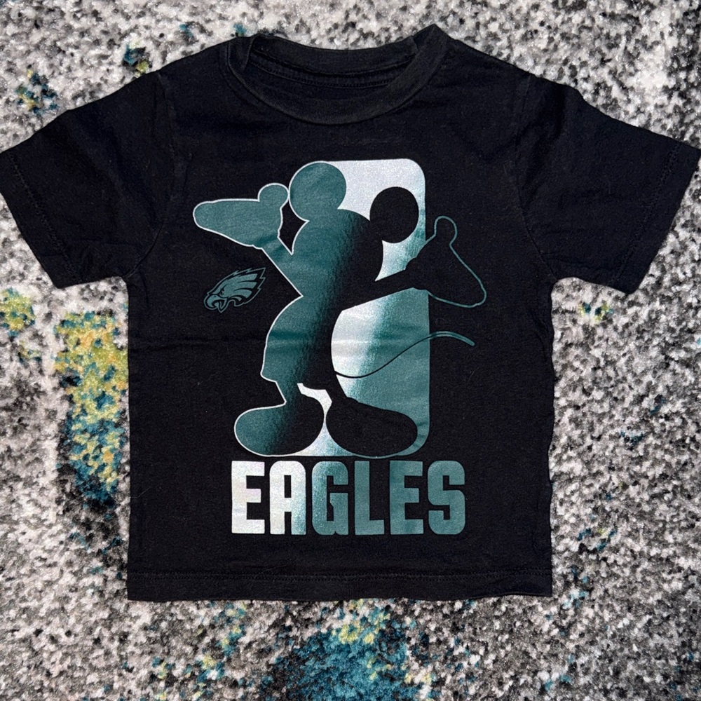 Disney Black and Green Mickey Eagles Kids Tee